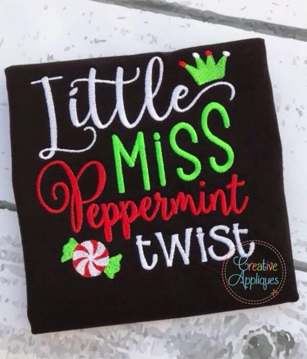 Little Miss Peppermint Twist Embroidery