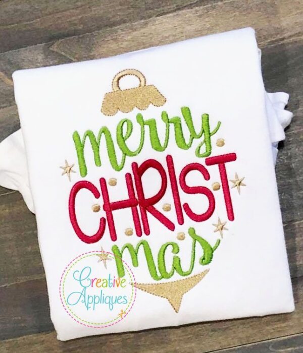 Merry Christmas Ornament Embroidery