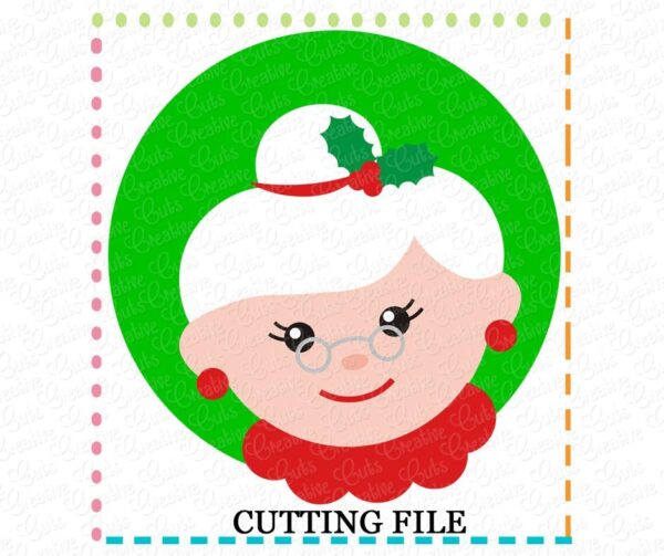 Mrs Claus Circle Cutting File SVG DXF EPS