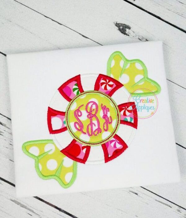 Peppermint Candy Monogram Applique