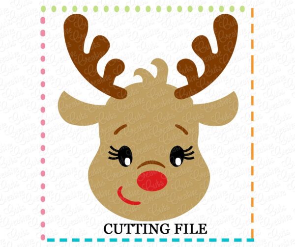 Reindeer Girl Cutting File SVG DXF EPS