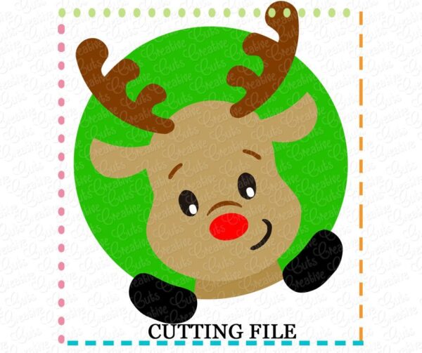 Reindeer Circle Cutting File SVG DXF EPS