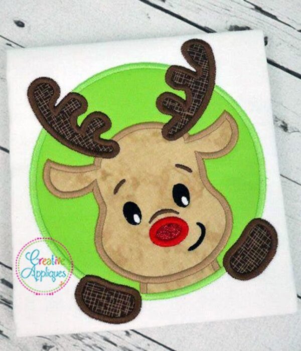 Reindeer Circle Applique