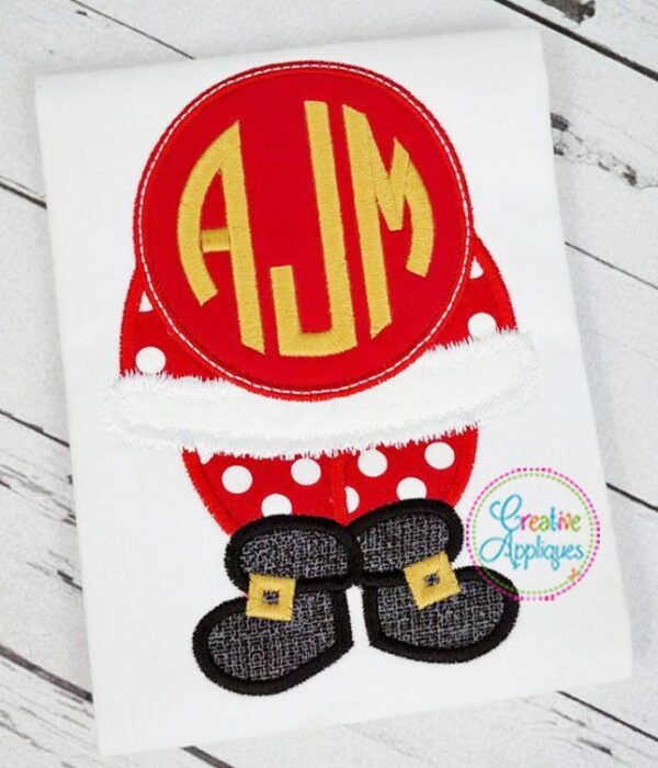 Santa Legs Monogram Applique