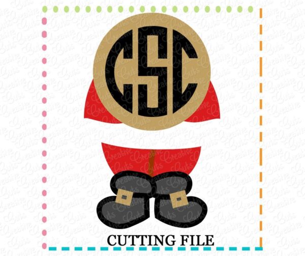 Santa Legs Monogram Cutting File SVG DXF EPS