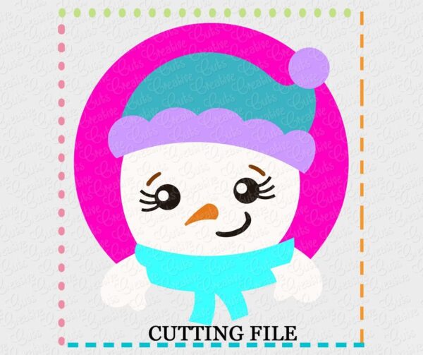 Snow Girl Circle Cutting File SVG DXF EPS