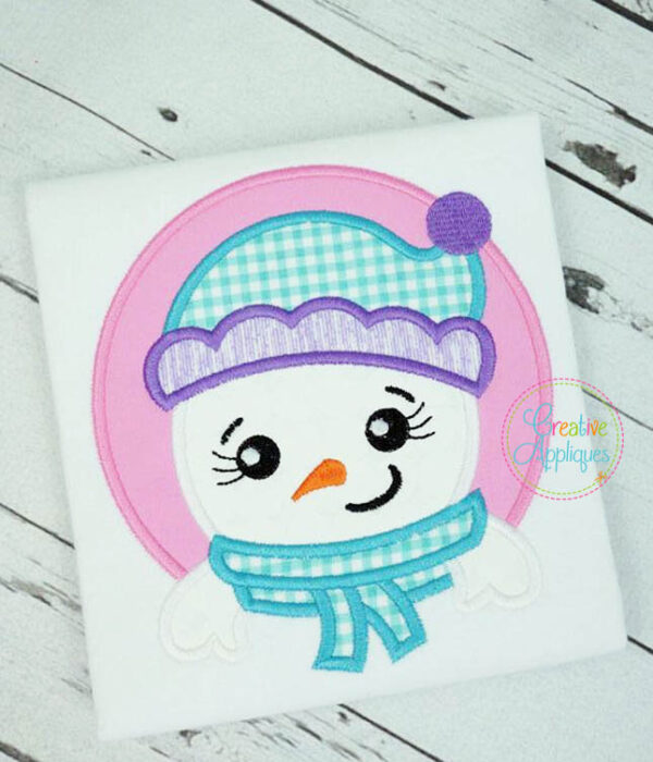 Snow Girl Circle Applique