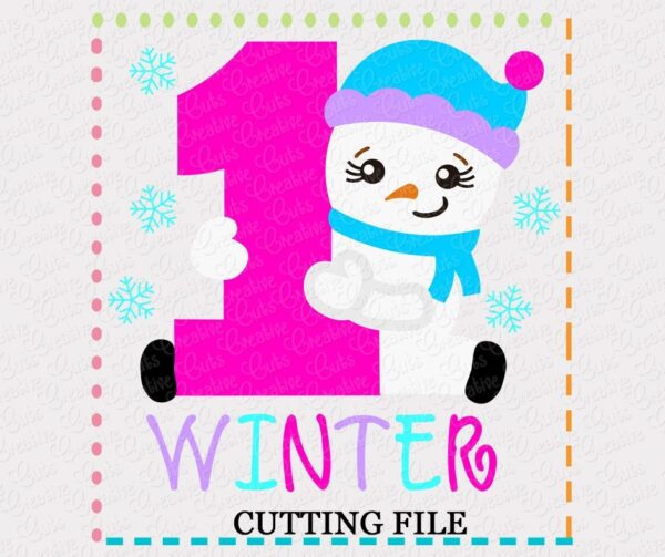 1st Winter Snow Girl Cutting File SVG DXF EPS