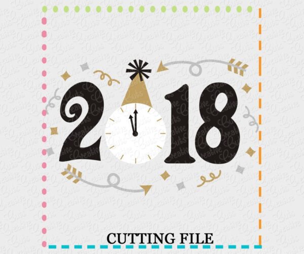 2018 New Year Cutting File SVG DXF EPS