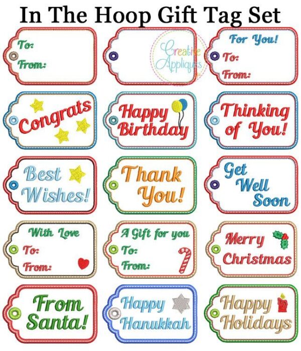 15 Gift Tag Set In the Hoop