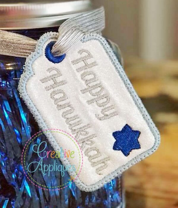 Happy Hanukkah Gift Tag In the Hoop