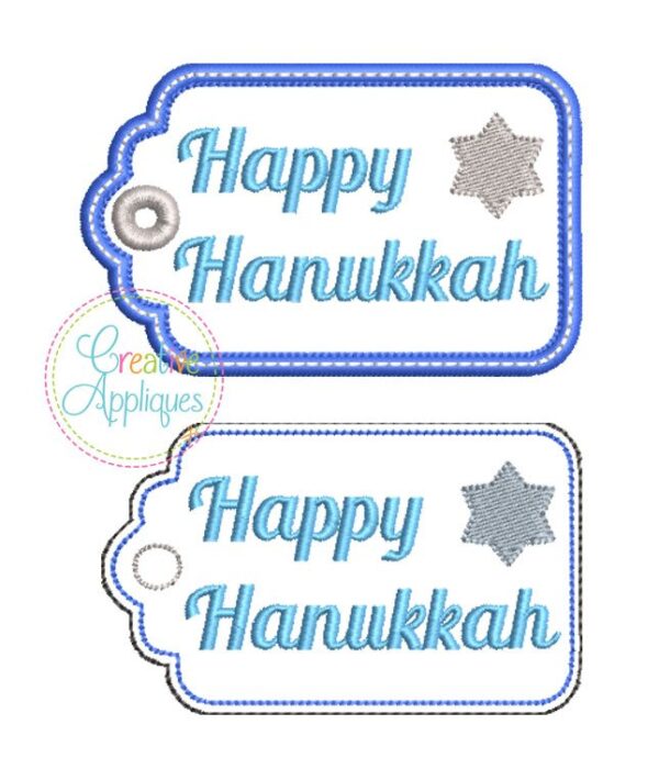 Happy Hanukkah Gift Tag In the Hoop - Image 2