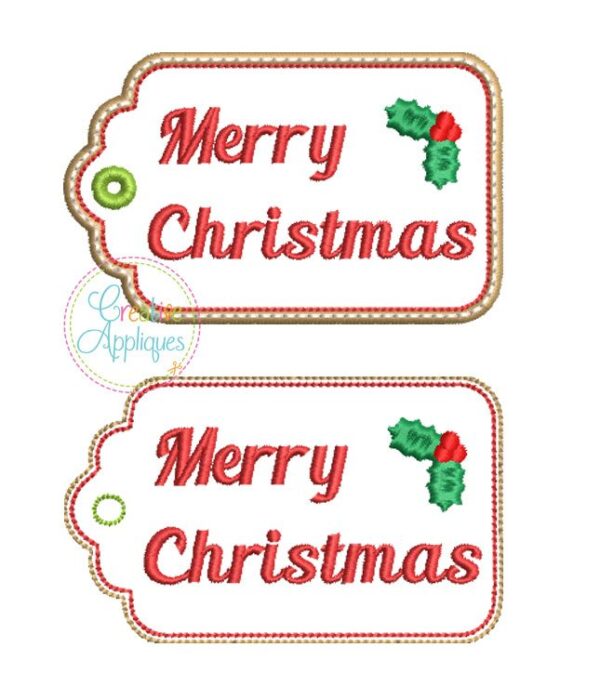 Merry Christmas Gift Tag In the Hoop - Image 2