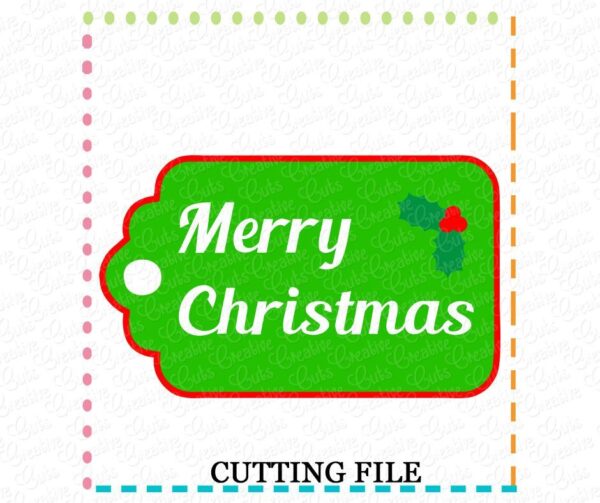 Merry Christmas Gift Tag Cutting File SVG DXF EPS