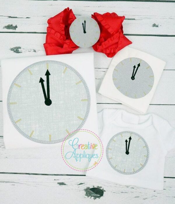 New Year Clock Set-Feltie, Mini, & Applique