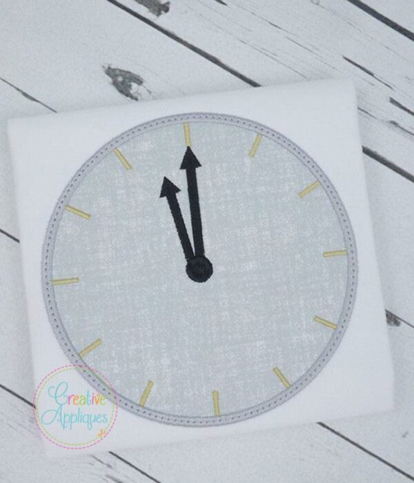 New Year Clock Applique