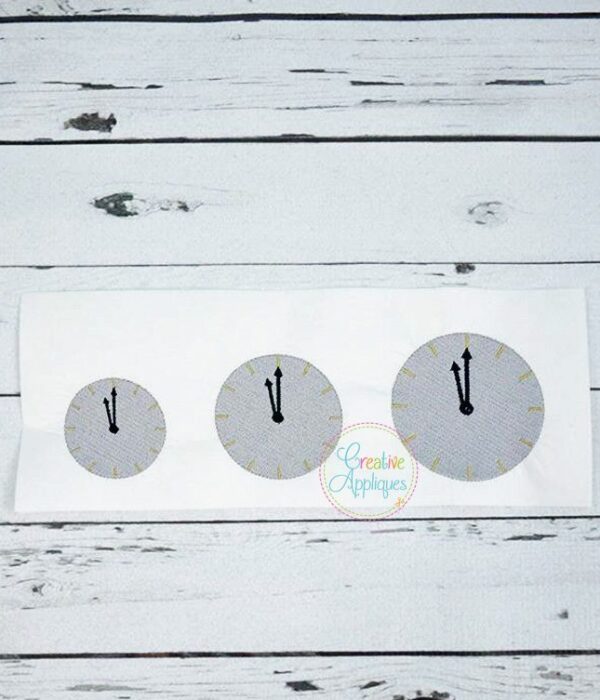 New Year Clock Set-Feltie, Mini, & Applique - Image 4