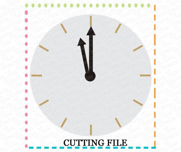 New Years Clock Cutting File SVG DXF EPS