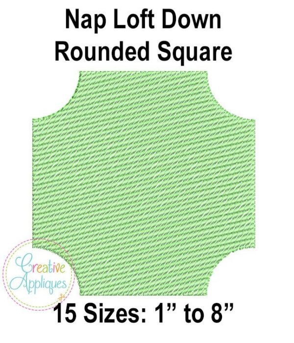 Rounded Square 2 Nap Loft Pile Knock Down Embroidery