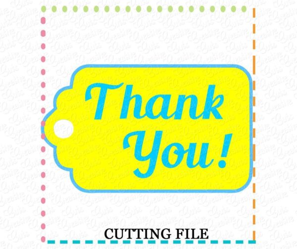 Thank You Gift Tag Cutting File SVG DXF EPS