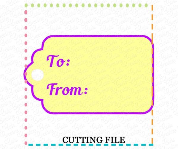 To From Gift Tag Cutting File SVG DXF EPS