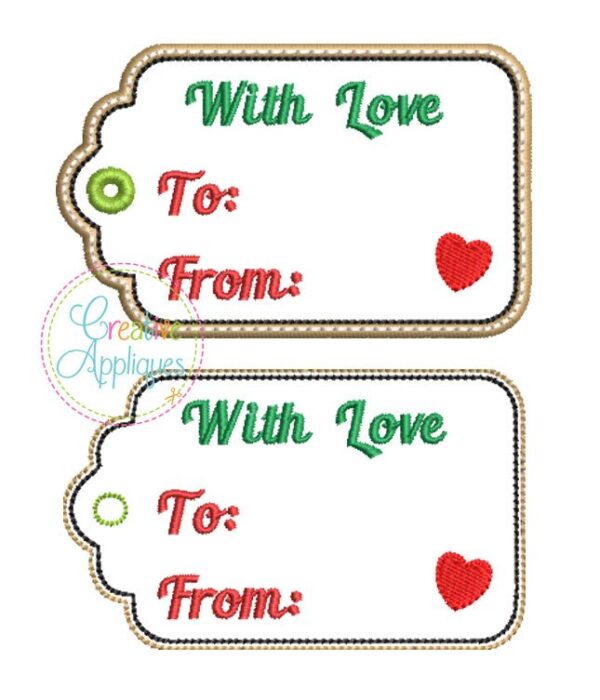 With Love Gift Tag In the Hoop - Image 2