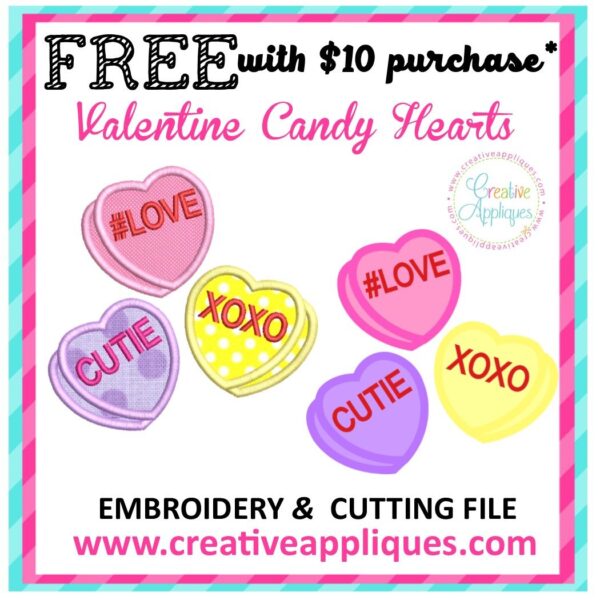 Candy Heart Applique + SVG