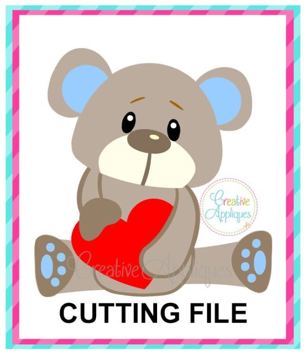 Valentine Boy Bear Cutting File SVG DXF EPS