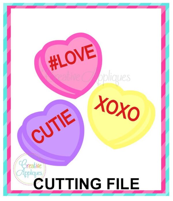 Valentine Candy Heart Cutting File SVG DXF EPS