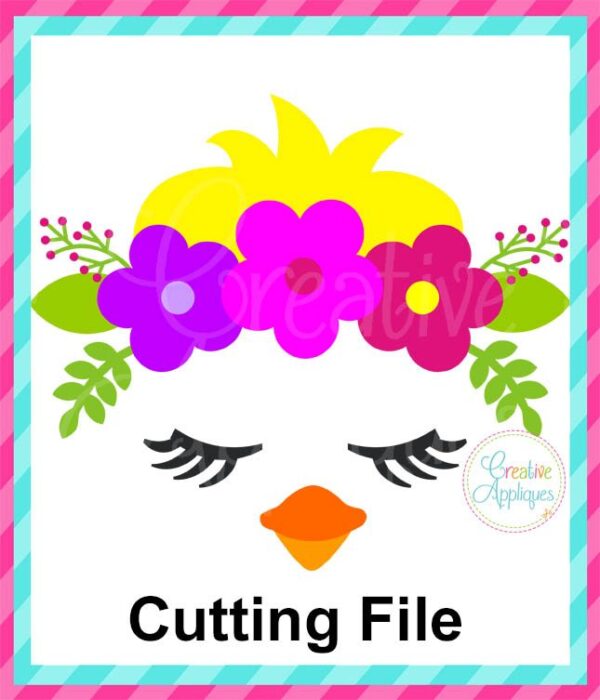 Chick Face Crown Cutting File SVG DXF EPS