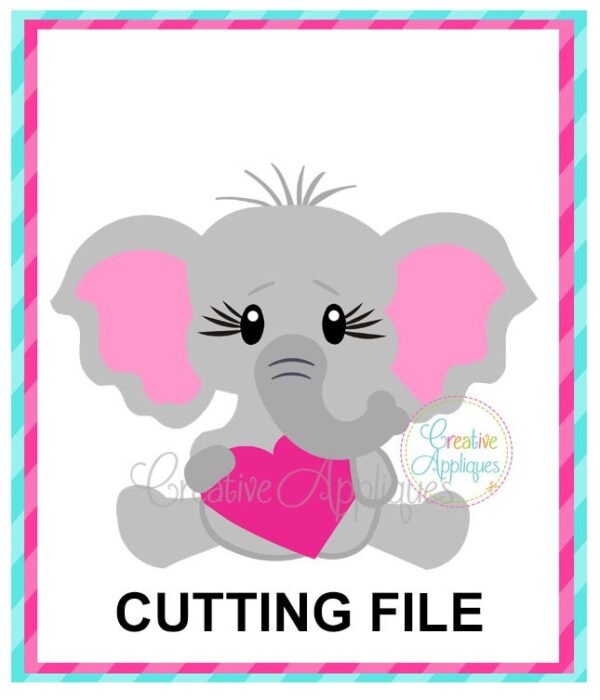 Valentine Girl Elephant Cutting File SVG DXF EPS