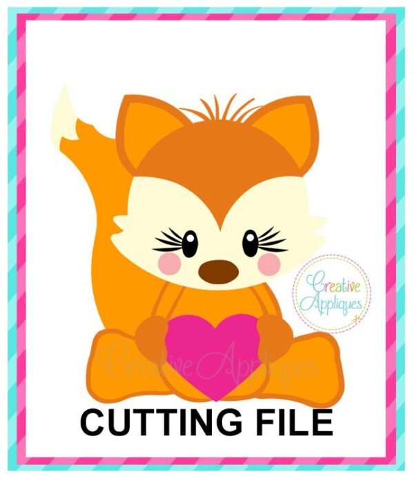 Valentine Girl Fox Cutting File SVG DXF EPS