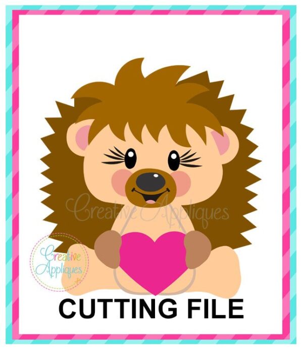 Valentine Girl Hedgehog Cutting File SVG DXF EPS