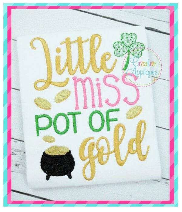 Little Miss Pot of Gold Embroidery