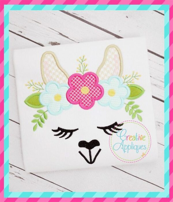 Llama Face Crown Applique