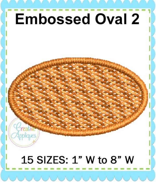 Embossed Oval Knock Down Frame Embroidery 2