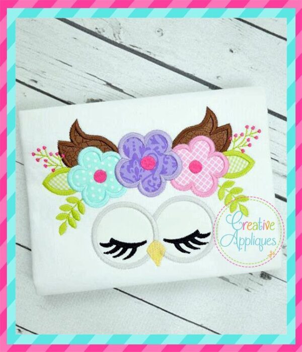 Owl Face Crown Applique