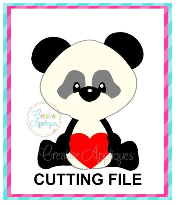 Valentine Boy Panda Cutting File SVG DXF EPS