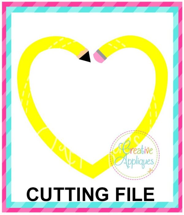 Heart Pencil Cutting File SVG DXF EPS