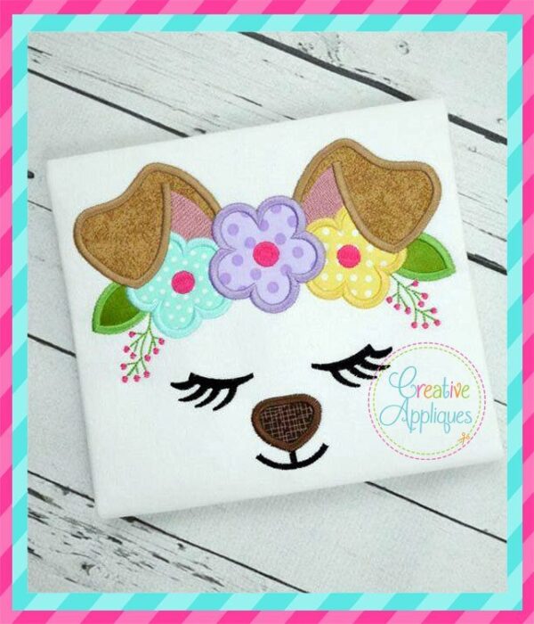 Dog Face Crown Applique