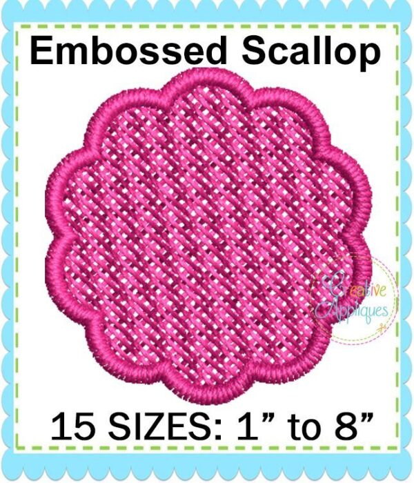 Embossed Scallop Frame Knock Down Embroidery