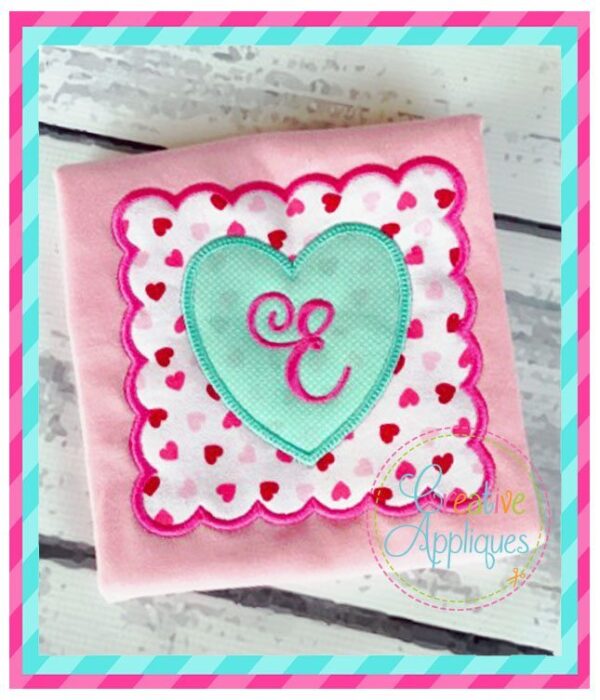 Heart Scallop Square Applique - Image 3