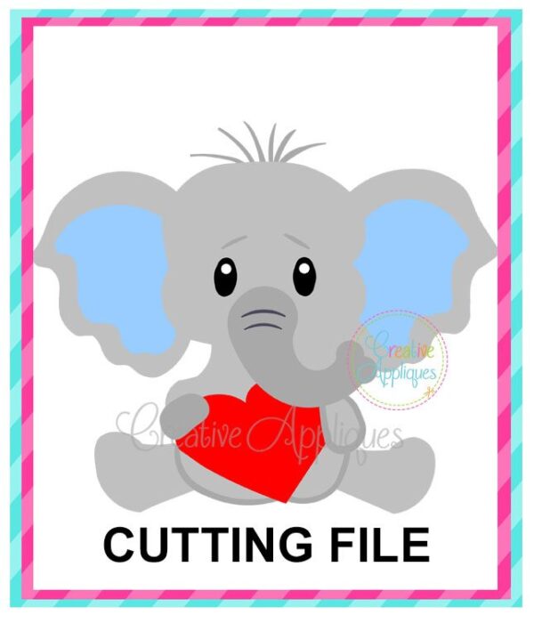 Valentine Boy Elephant Cutting File SVG DXF EPS