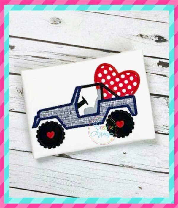 Valentine Heart Jeep Applique