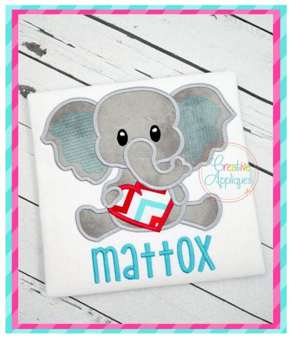 Valentine Boy Elephant Applique