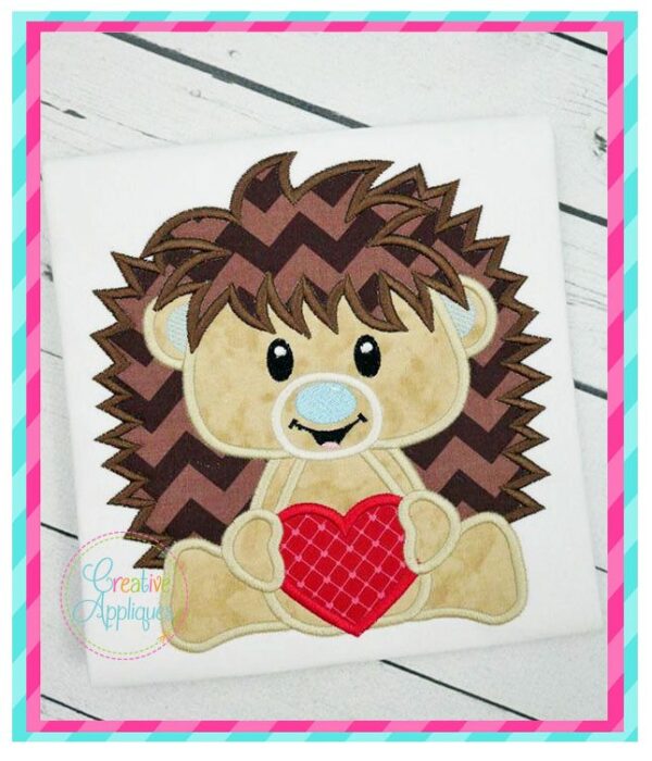 Valentine Boy Hedgehog Applique