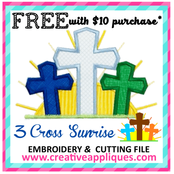 Cross Trio Sunrise Applique + Cutting File SVG DXF EPS