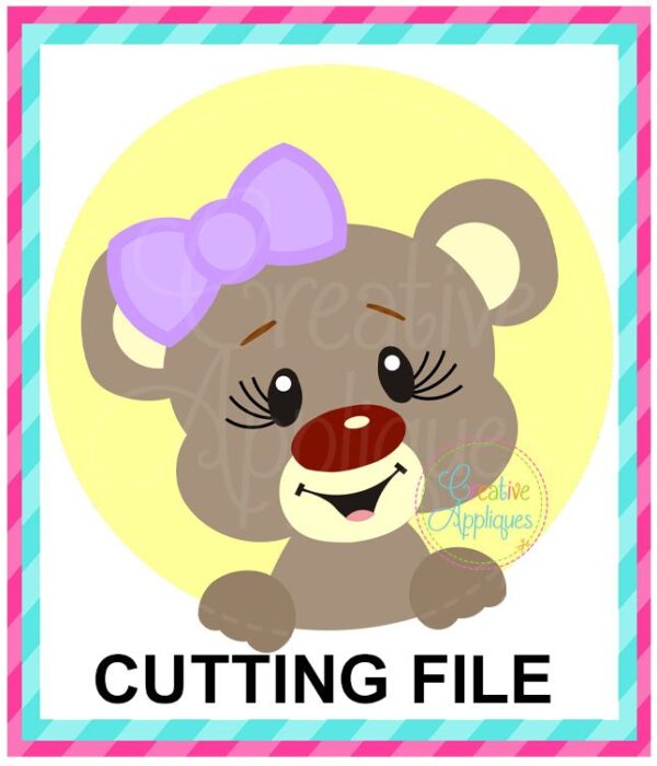 Bear Girl Circle Cutting File SVG DXF EPS