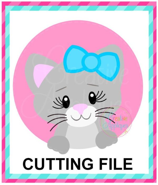 Cat Girl Circle Cutting File SVG DXF EPS