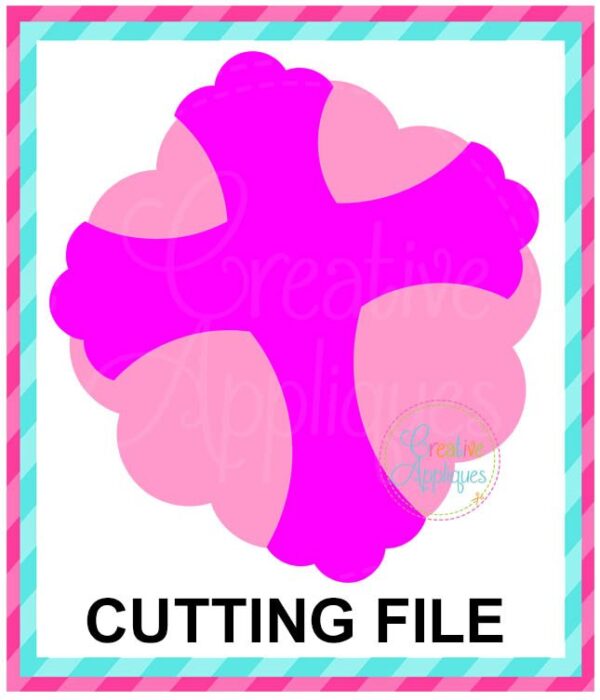 Cross Scallop Circle Cutting File SVG DXF EPS